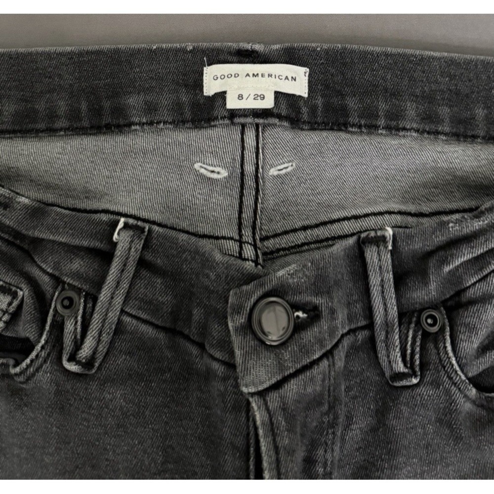 Good American Skinny Jeans Women's Size 8/29 Black‎ Denim Wash Mid Rise Stretch - Picture 2 of 10